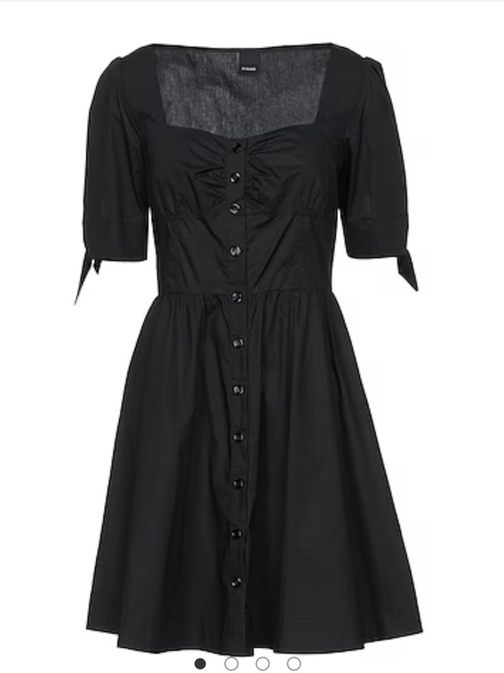 Pinko  Black Button-Front Square Neck Dress US4